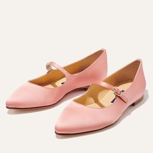 Margaux Micaela Elegant Pink Mary‎ Jane Flats Casual Satin 40